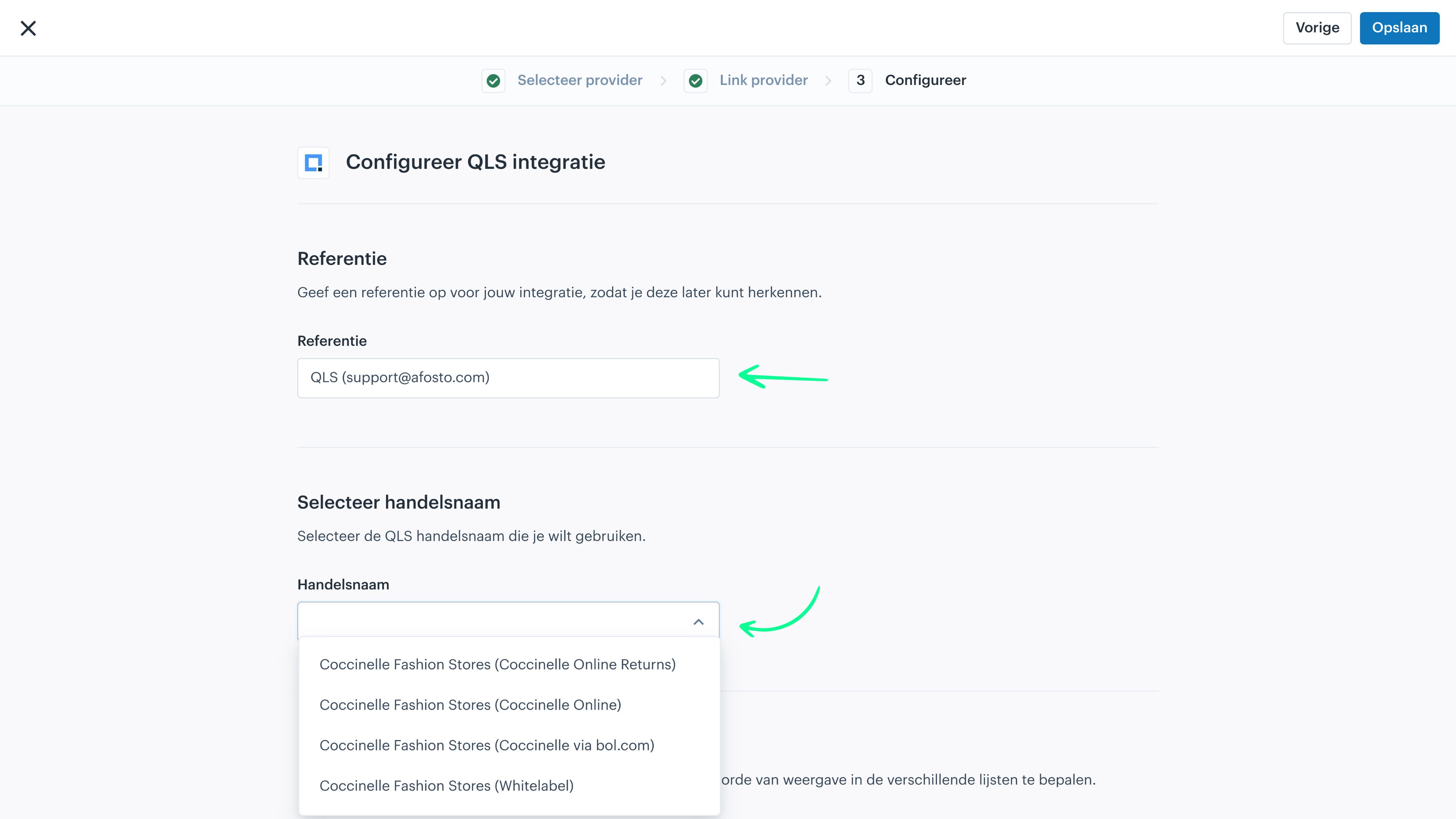 Shipping labels via QLS | Afosto Docs