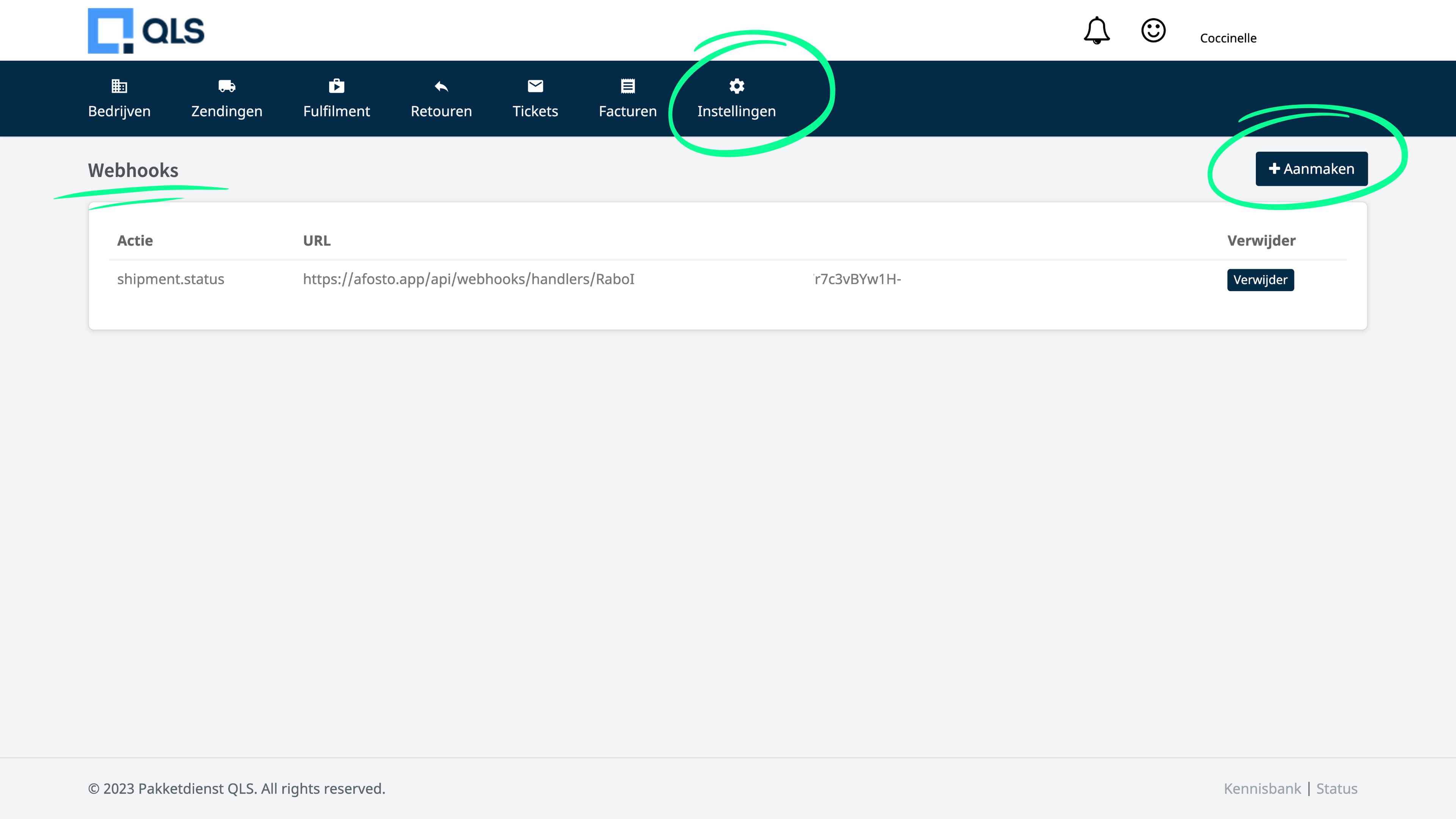 Shipping labels via QLS | Afosto Docs