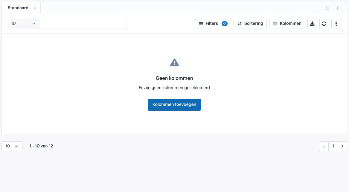 Datagrid zonder geselecteerde kolommen