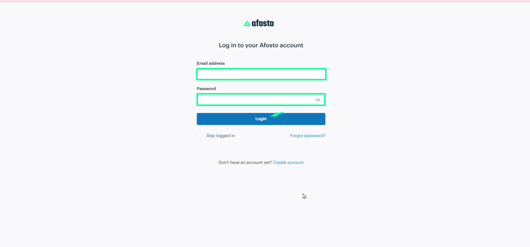 Log in to your Afosto account