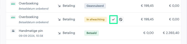 betaling als betaald markeren afosto