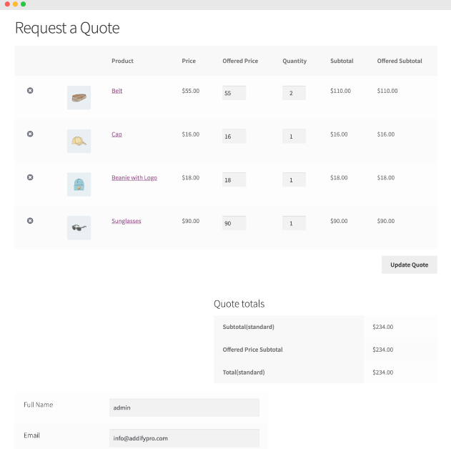 Quotes request | Woocommerce B2B | Afosto Blog