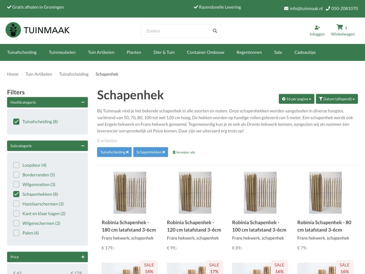 Screenshot Website Tuinmaak