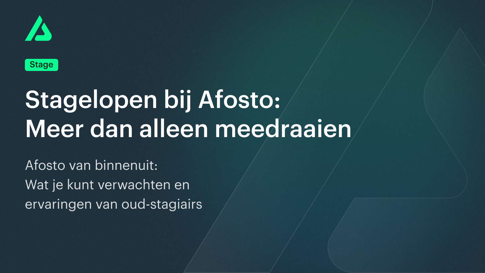 banner over stagelopen bij Afosto