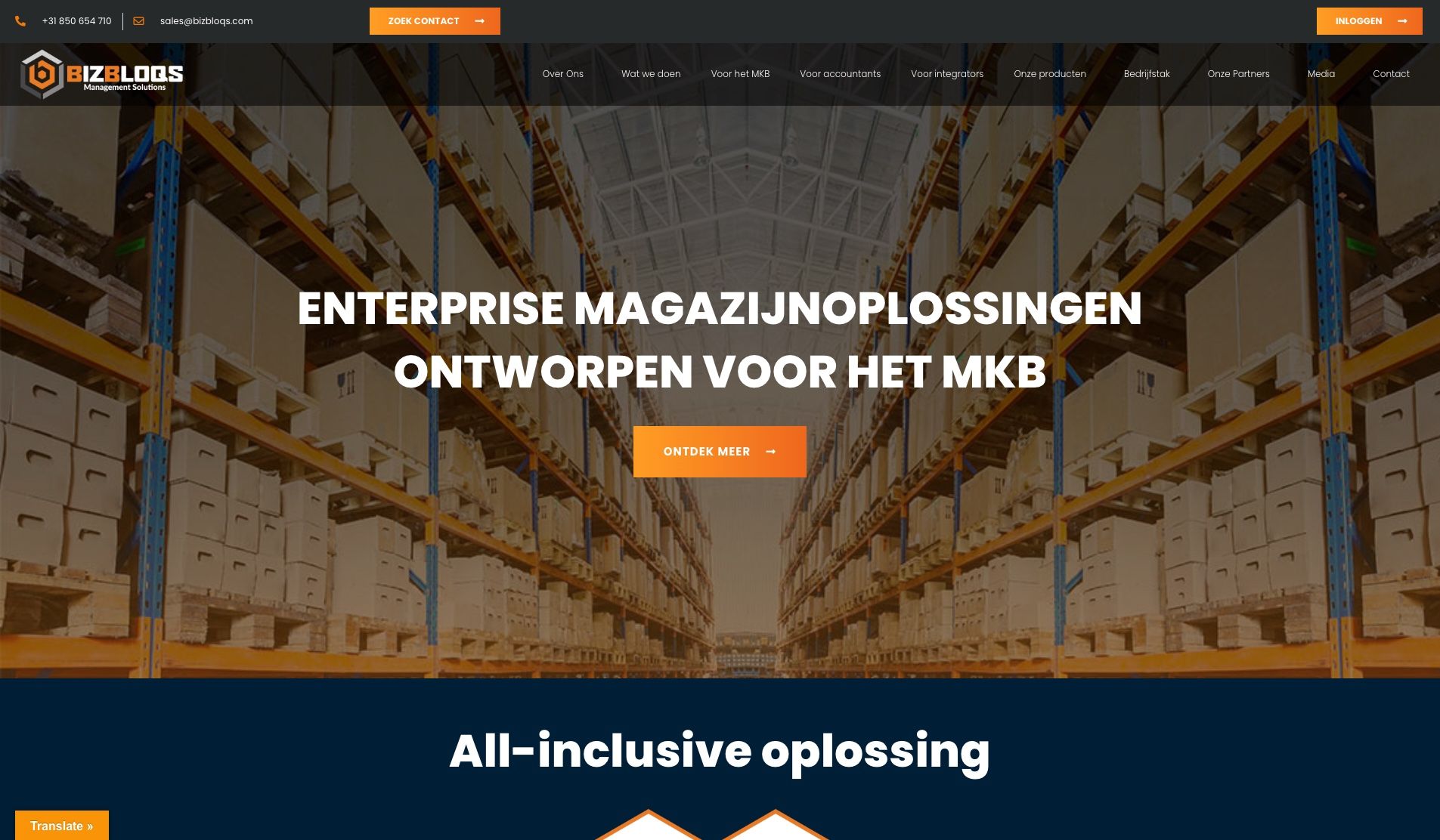 Afbeelding over de website van BizBloqs