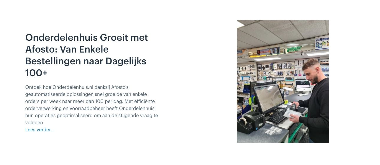 Afbeelding over klant case onderdelenhuis