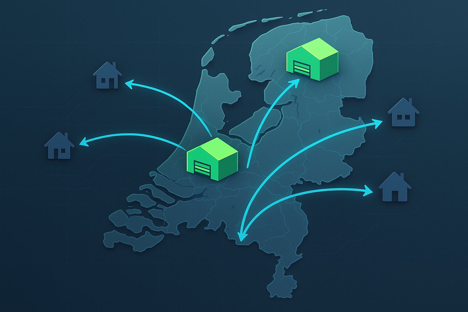 Afbeelding over dropshippen op de Nederlandse kaart