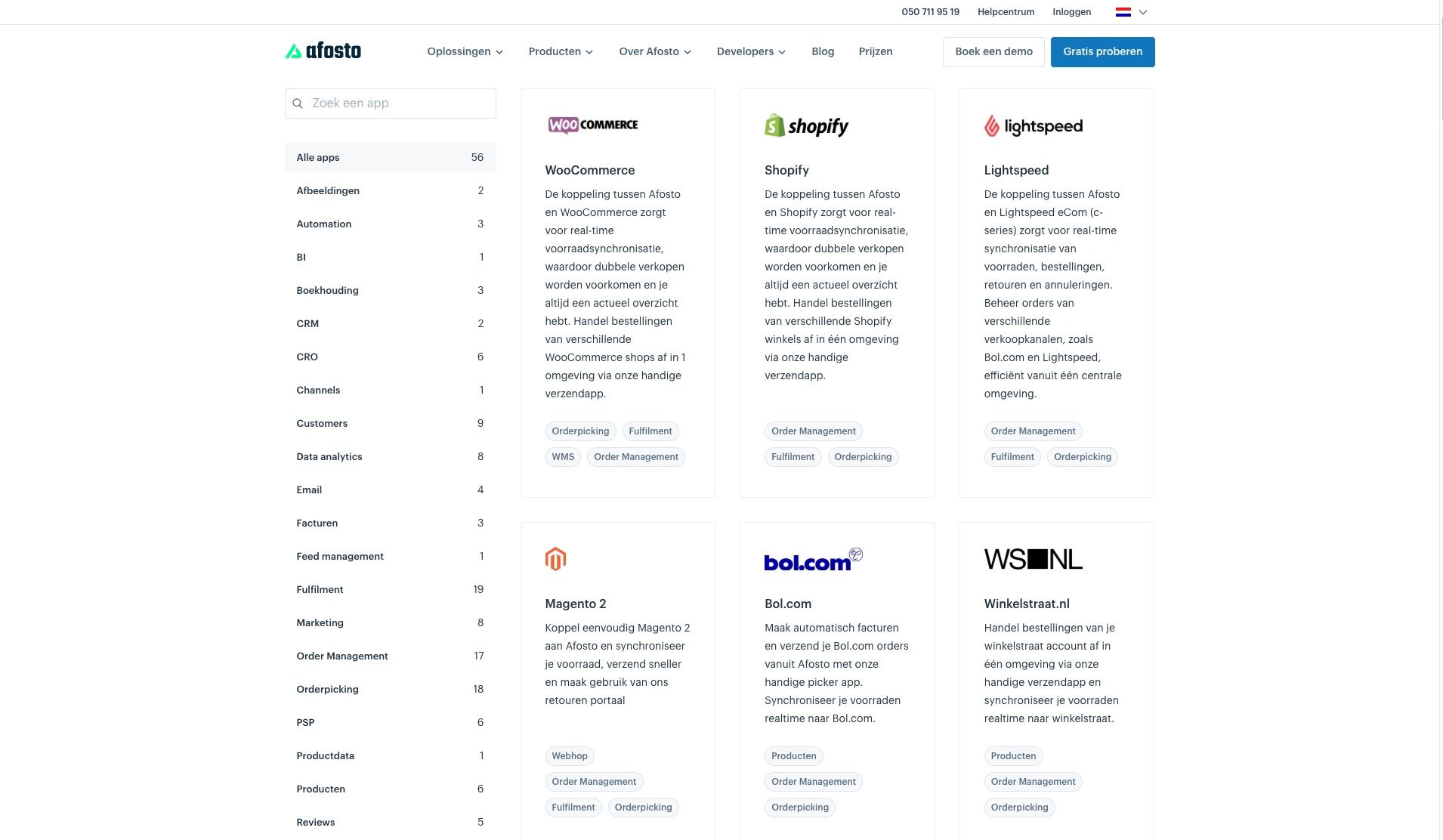 Afbeelding Afosto integraties