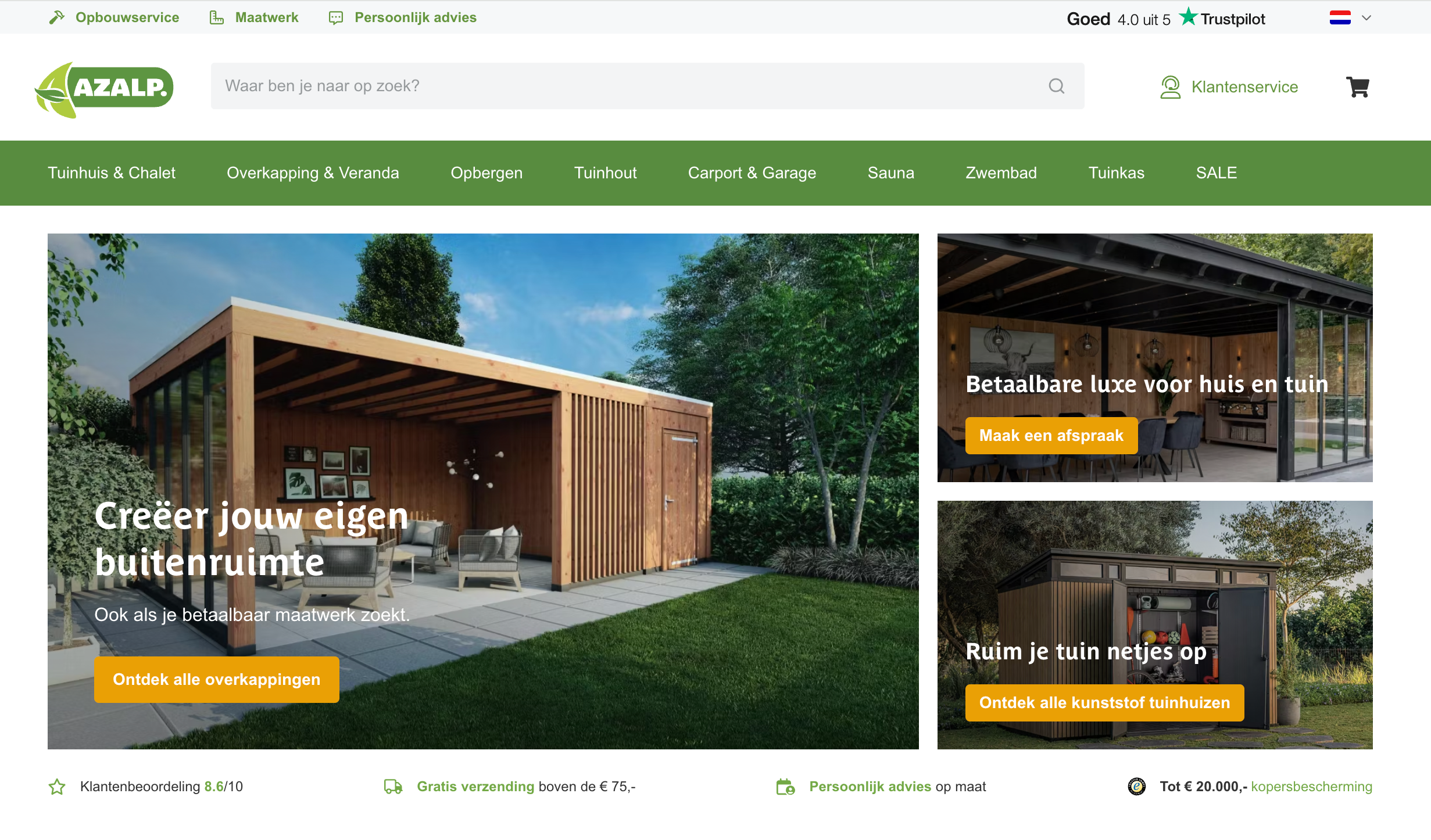 Homepage Azalp Website