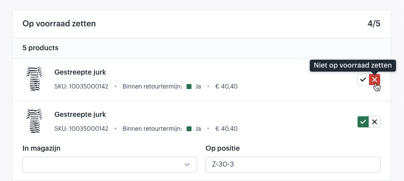 Geannuleerde producten niet op voorraad zetten