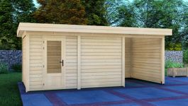 Graed tuinhuis met overkapping Hamburg Foto van