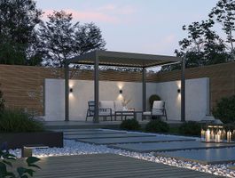 Porchenzo E-Paros aluminium pergola mit LED - Anthrazit Foto von Porchenzo E-Paros aluminium pergola mit LED - Anthrazit