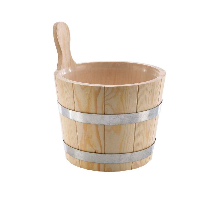 Hot Orange vurenhouten sauna emmer - 5 liter