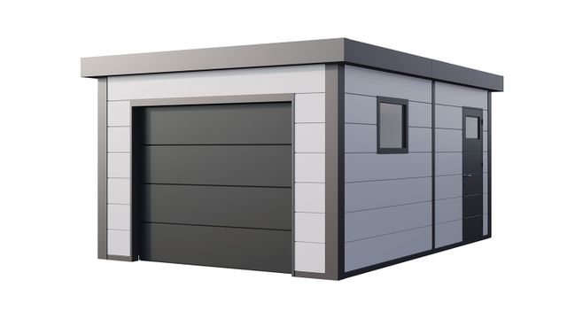 Telluria 3654G metalen garage - wit|antraciet