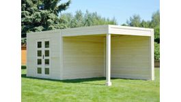 SmartShed tuinhuis met overkapping Ligne Ultra Foto van