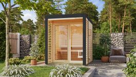 Karibu 214 Ares 1 buitensauna - vuren|antraciet Foto van Karibu 214 Ares 1 buitensauna - vuren|antraciet