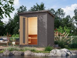 Foto van Karibu 97703 Hytti 1 buitensauna - terragrijs