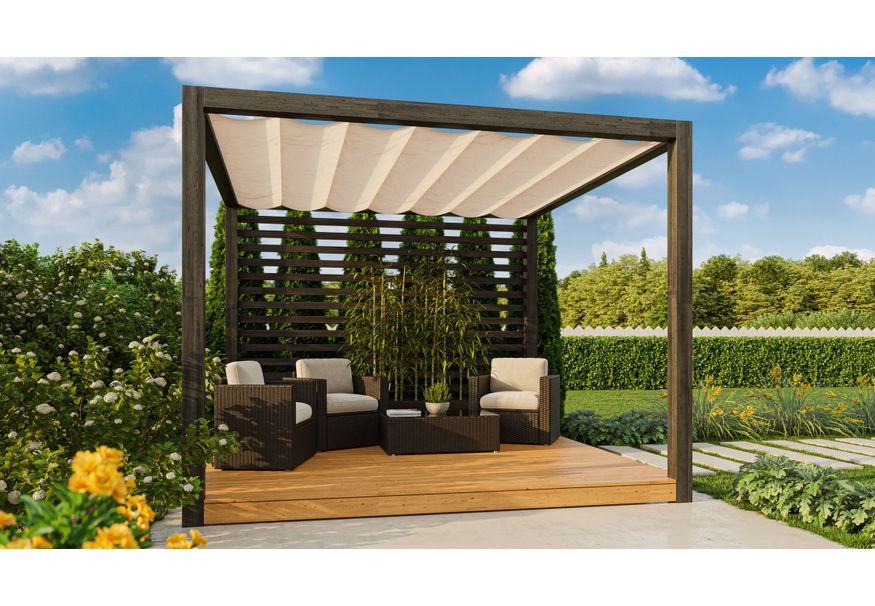 Nesling Coolfit Harmonica schaduwdoek Vierkant 370x370 cm Gebroken Wit (O) Foto van Nesling Coolfit Harmonica schaduwdoek Vierkant 370x370 cm Gebroken Wit (O)