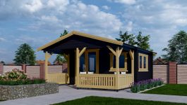 Interflex Blockhütte 4x3+2 - gestrichen Foto von Interflex Blockhütte 4x3+2 - gestrichen