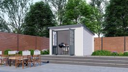 Interflex Blockhütte 3030 L - gestrichen Foto von Interflex Blockhütte 3030 L - gestrichen