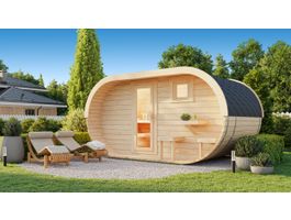Foto van Ilogreen Barrelsauna Ovaal met terras