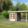 Karibu Kandern 1 Gartenhaus mit Anbaudach 235 cm - terragrau (97808)