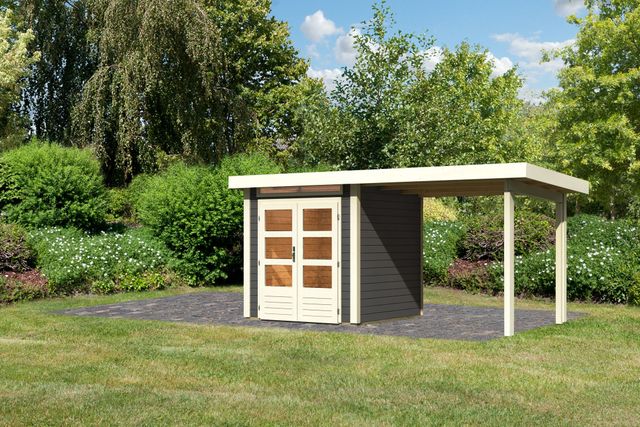 Karibu 97808 Kandern 1 tuinhuis met overkapping - terragrijs