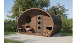 Interflex barrelsauna ovaal 3.0 - thermowood Foto van