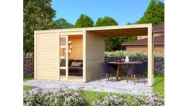Karibu 88528 Qubic 2 Gartenhaus mit Anbaudach Foto von Karibu 88528 Qubic 2 Gartenhaus mit Anbaudach