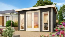 Karibu 36105 Mainburg 2 buitensauna - terragrijs Foto van Karibu 36105 Mainburg 2 buitensauna - terragrijs