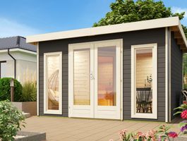 Karibu 36105 Mainburg 2 buitensauna - terragrijs Foto van Karibu 36105 Mainburg 2 buitensauna - terragrijs