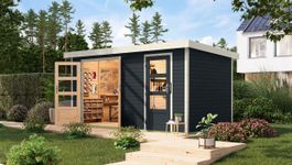 Karibu 12495 Merkur tuinhuis - antraciet|wit Foto van