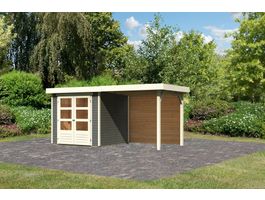 Foto von Karibu 9165 Askola 2 Gartenhaus mit Anbaudach - Terragrau
