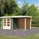 Karibu Askola 2 Gartenhaus mit Anbaudach 240 cm - Rückwand - terragrau (9165)