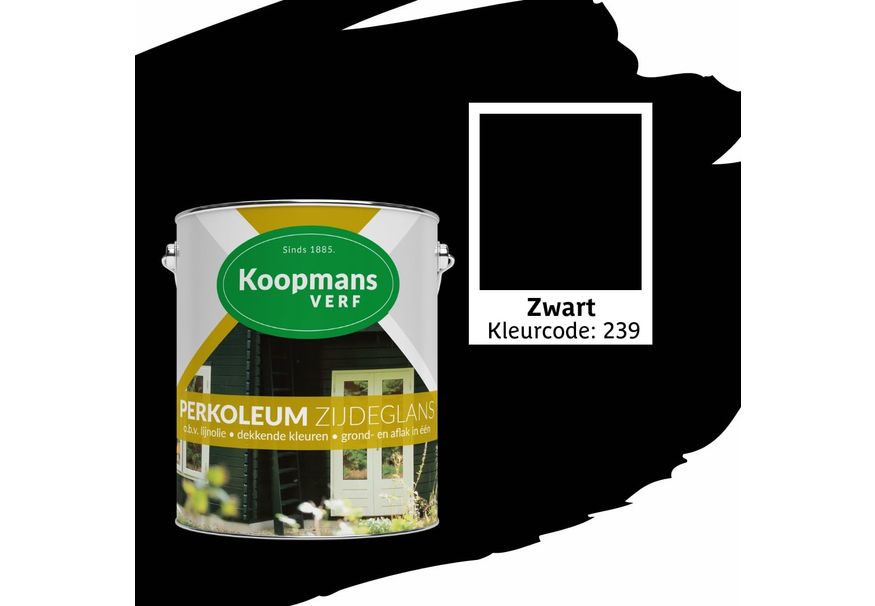 Koopmans Perkoleum, Zwart 239, 2,5L Zijdeglans Foto van Koopmans Perkoleum, Zwart 239, 2,5L Zijdeglans