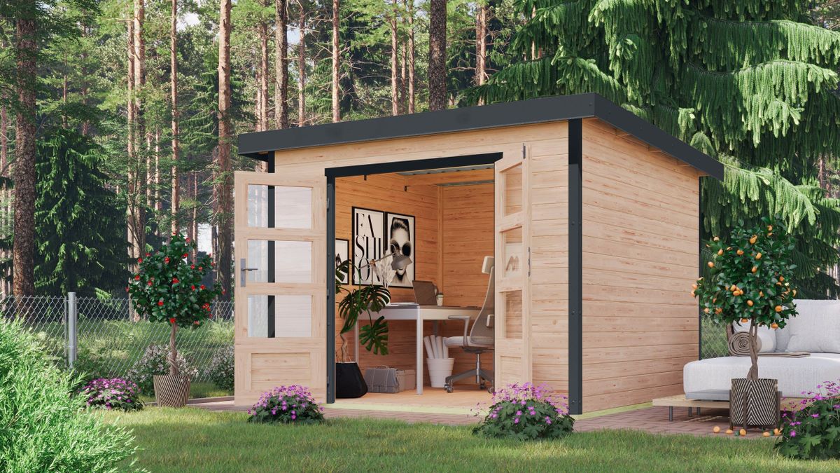 Karibu 97891 Pluto 6 tuinhuis - vuren|antraciet