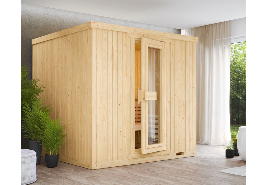 Azalp elementsauna Classic 220x152 cm - vuren Foto van Azalp elementsauna Classic 220x152 cm - vuren