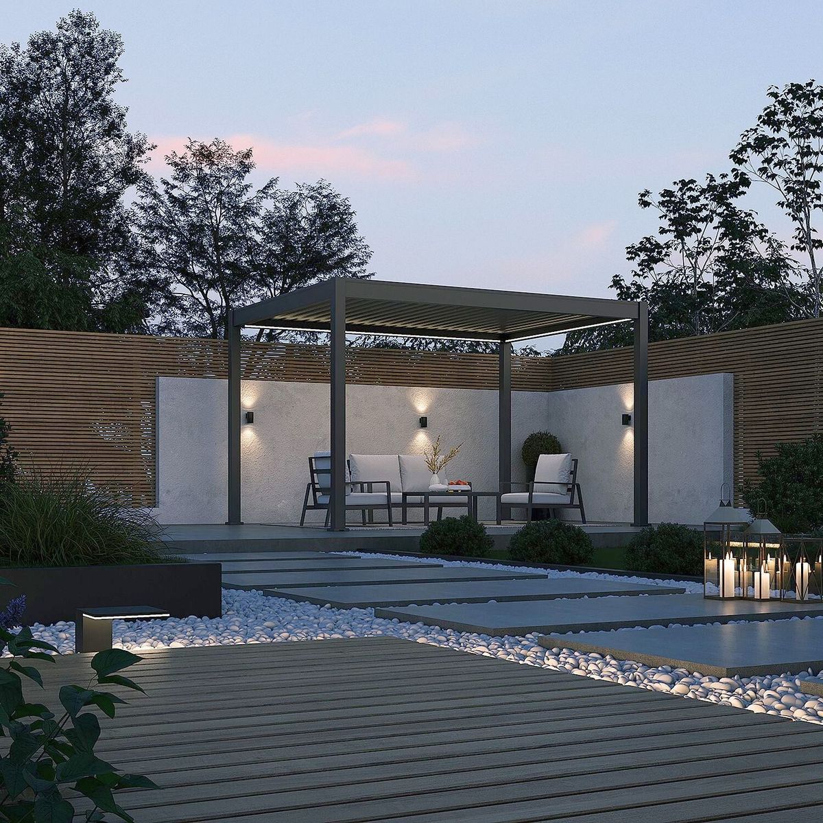 Porchenzo E-Paros aluminium overkapping 3x4 - antraciet - LED - 2de kans