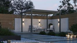 Porchenzo E-Paros aluminium overkapping 3x4 - antraciet - LED - 2de kans Foto van Porchenzo E-Paros aluminium overkapping 3x4 - antraciet - LED - 2de kans