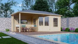 Interflex Blockhütte mit terrasse 3055 Z Plus Foto von Interflex Blockhütte mit terrasse 3055 Z Plus