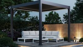 Porchenzo E-Paros aluminium pergola mit LED - Anthrazit Foto von Porchenzo E-Paros aluminium pergola mit LED - Anthrazit