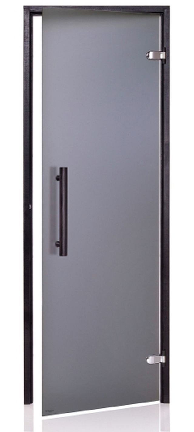 Hot Orange Saunatür Black 80x210 cm matt grau 8 mm Espe