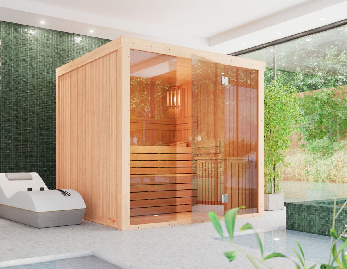 Azalp elementsauna Lumen 135x135 cm - elzen