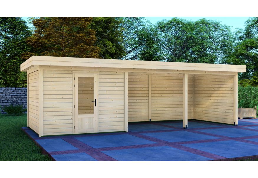 Graed tuinhuis met overkapping Keulen 800x300 cm Foto van Graed tuinhuis met overkapping Keulen 800x300 cm