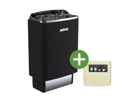 Foto von Harvia TopSteel M90E Saunaofen Schwarz + C90