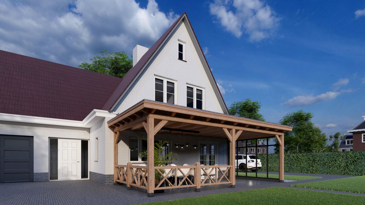 Trendhout aanbouwveranda Lucca