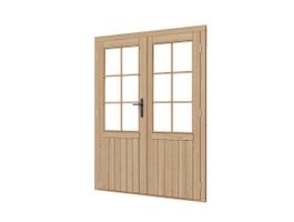 WoodAcademy Douglas dubbele deur met glas Foto van WoodAcademy Douglas dubbele deur met glas