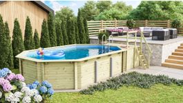 Foto von Karibu Größe 4D Holzpool mit Terrasse