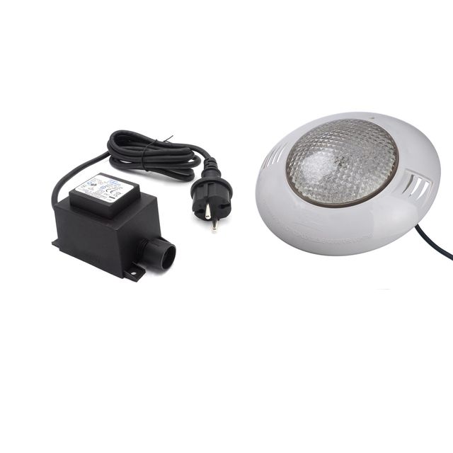 Ubbink LED-Spot 350 mit Sicherheitstransformator für ein Schwimmbad aus Holz