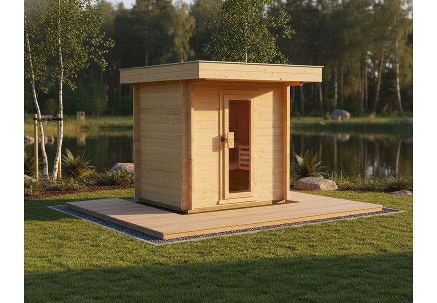 Azalp Außen Sauna Littea 180x150 cm Foto von Azalp Außen Sauna Littea 180x150 cm